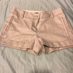 White sparkly express shorts